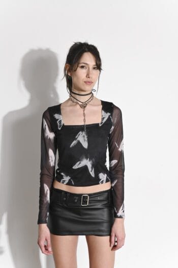 REMERA TUL MARIPOSA ESC CUADRADO