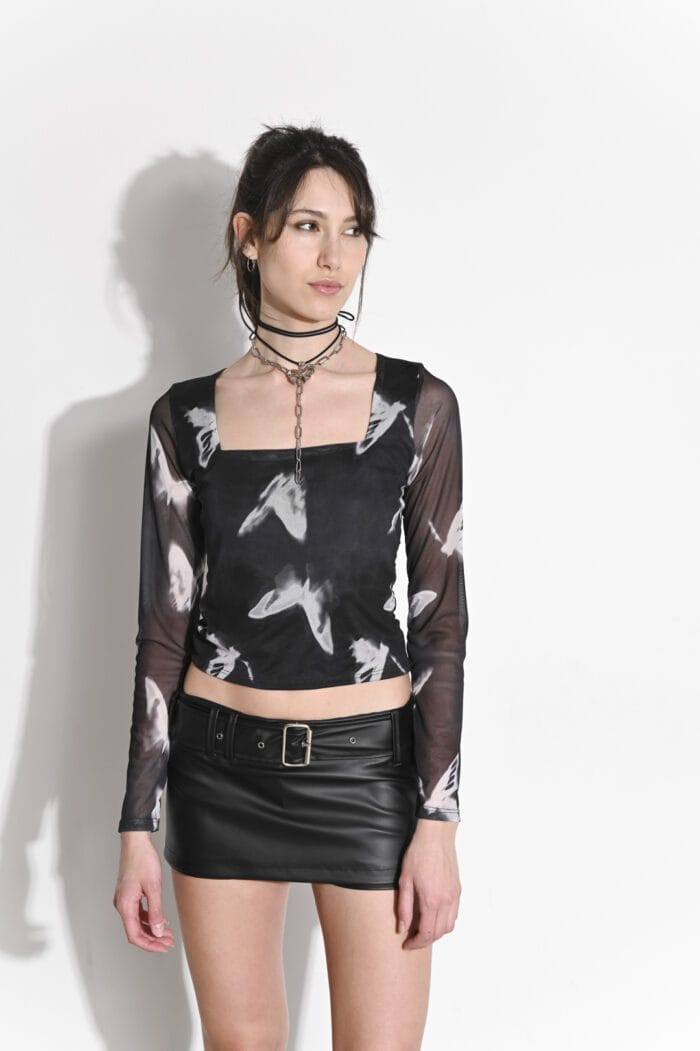 REMERA TUL MARIPOSA ESC CUADRADO - Imagen 2