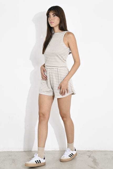 SHORT WAFFLE A RAYAS - Imagen 7