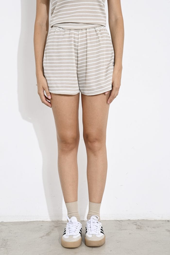 SHORT WAFFLE A RAYAS - Imagen 1