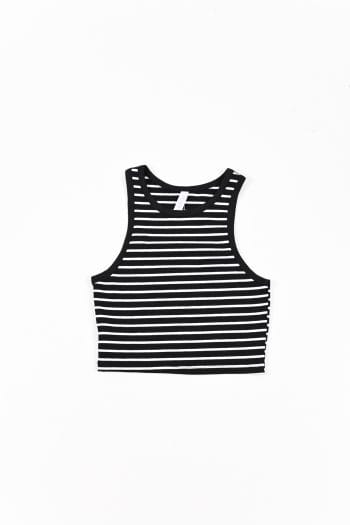 MUSCULOSA CROP RAYAS CORTE AMERICANO