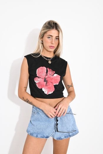 REMERA S/MGA FLOR - Imagen 3