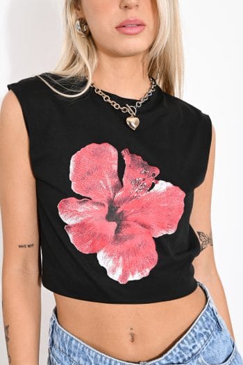 REMERA S/MGA FLOR - Imagen 2