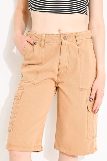 BERMUDA CARGO BIANCA MID WAIST