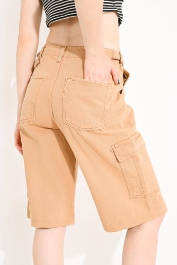 BERMUDA CARGO BIANCA MID WAIST - Imagen 4