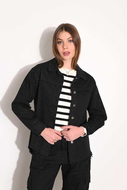 CAMISACO GABARDINA OVER PUÑO MANGA