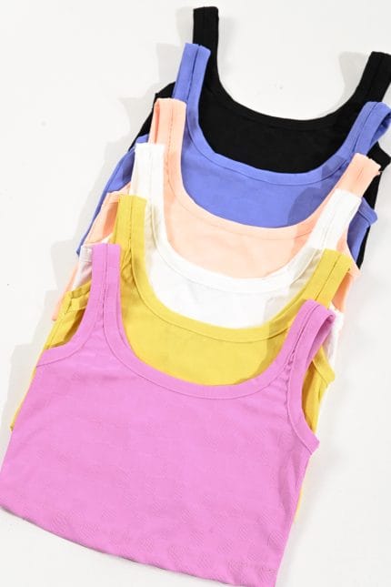 TOP MUSCULOSA TELA DEPORTIVA A CUADROS - Imagen 4
