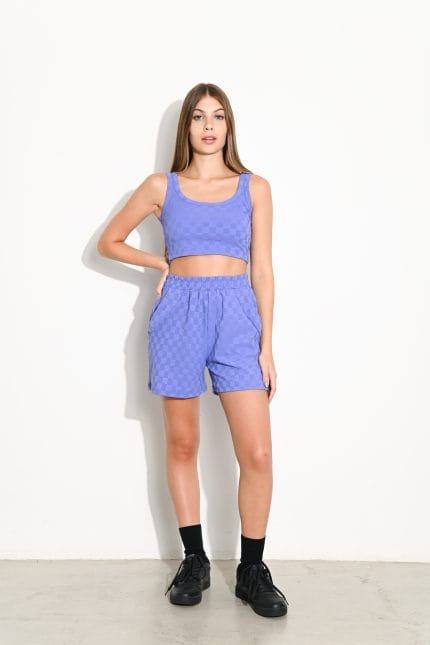 TOP MUSCULOSA TELA DEPORTIVA A CUADROS - Imagen 2