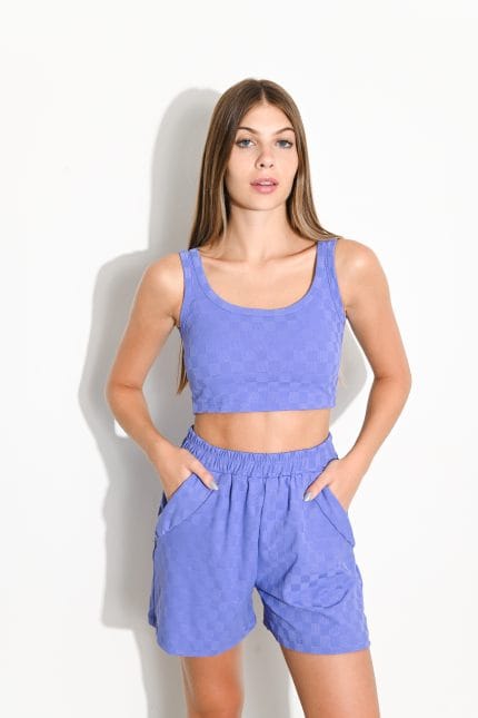 TOP MUSCULOSA TELA DEPORTIVA A CUADROS - Imagen 8