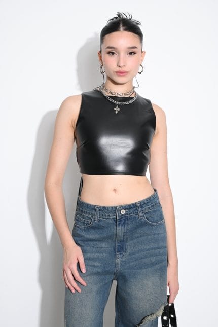 TOP CUERINA ESPALDA DESCUBIERTA