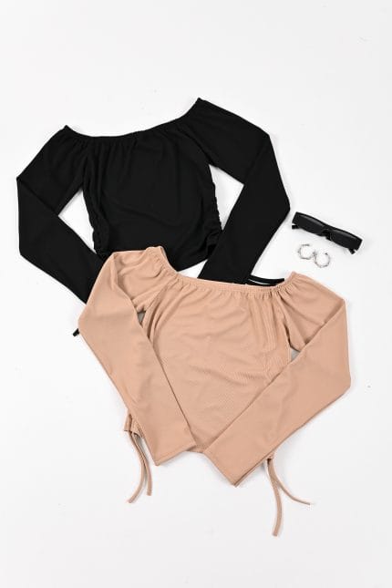 TOP RIBB OFF SHOULDER - Imagen 5