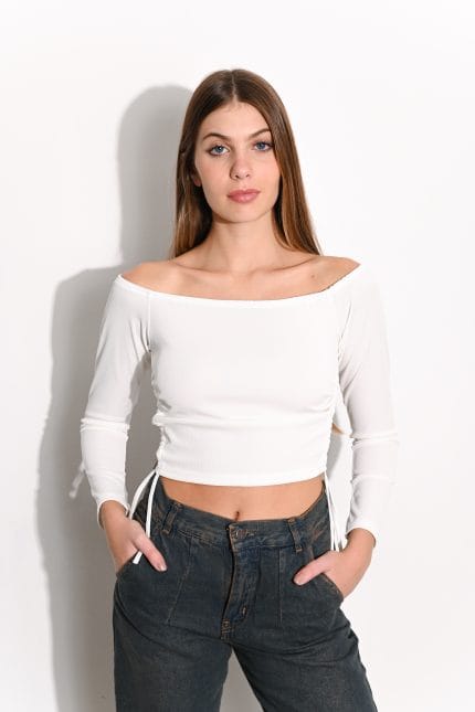 TOP RIBB OFF SHOULDER