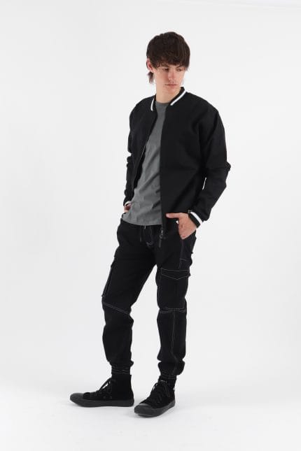 CAMPERA BOMBER CUELLO TEJIDO - Imagen 2