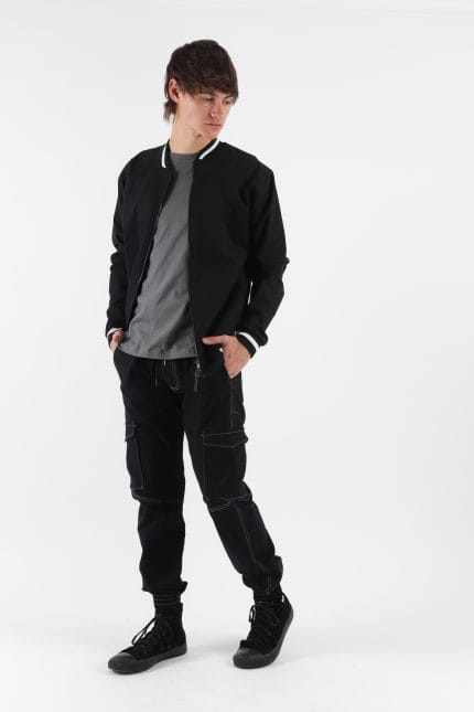 CAMPERA BOMBER CUELLO TEJIDO - Imagen 5