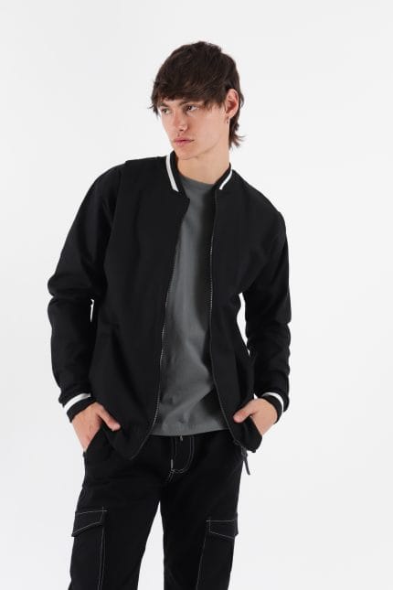 CAMPERA BOMBER CUELLO TEJIDO - Imagen 3