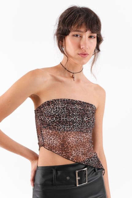 STRAPLESS TUL ANIMAL PRINT - Imagen 8