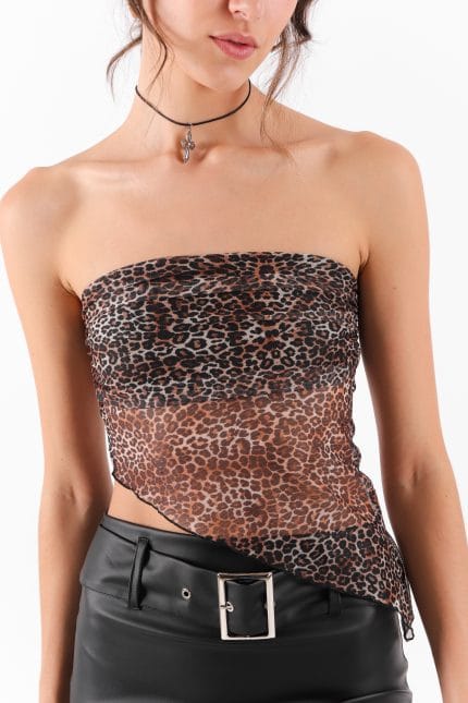 STRAPLESS TUL ANIMAL PRINT - Imagen 3