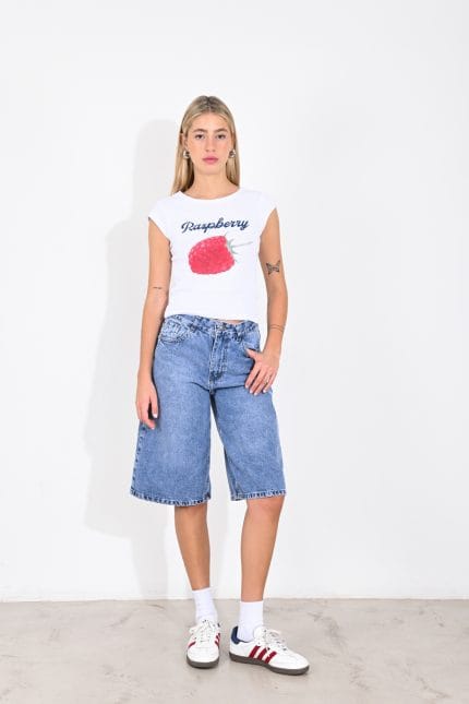 BERMUDA BAGGY JEAN LOCALIZADO - Imagen 4