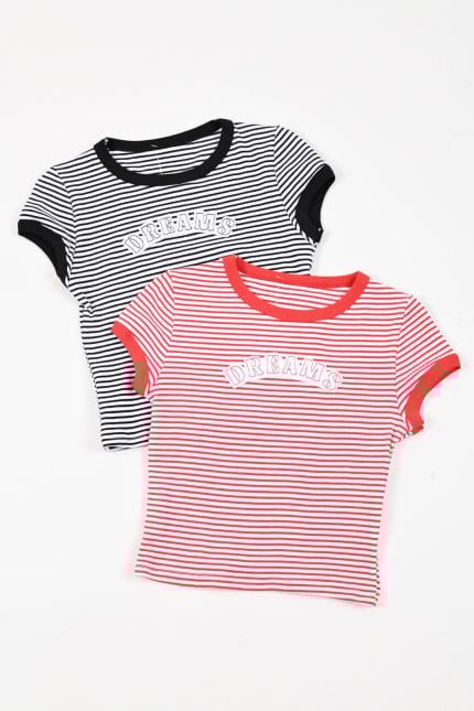 REMERA A RAYAS BORDADO