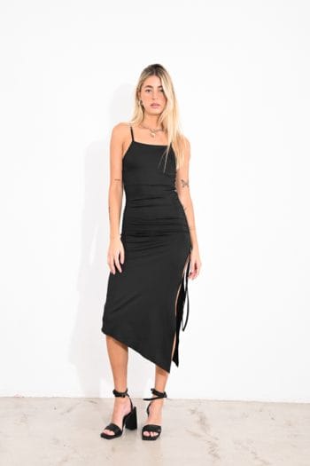 VESTIDO MICRO EN PUNTA FRUNCE