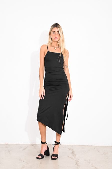 VESTIDO MICRO EN PUNTA FRUNCE - Imagen 1