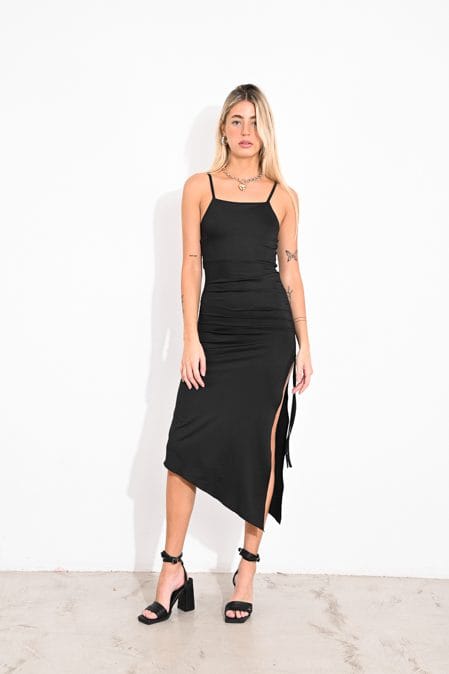 VESTIDO MICRO EN PUNTA FRUNCE - Imagen 2