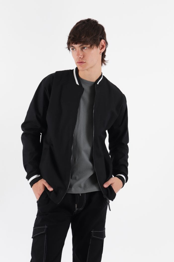 CAMPERA BOMBER CUELLO TEJIDO - Imagen 3