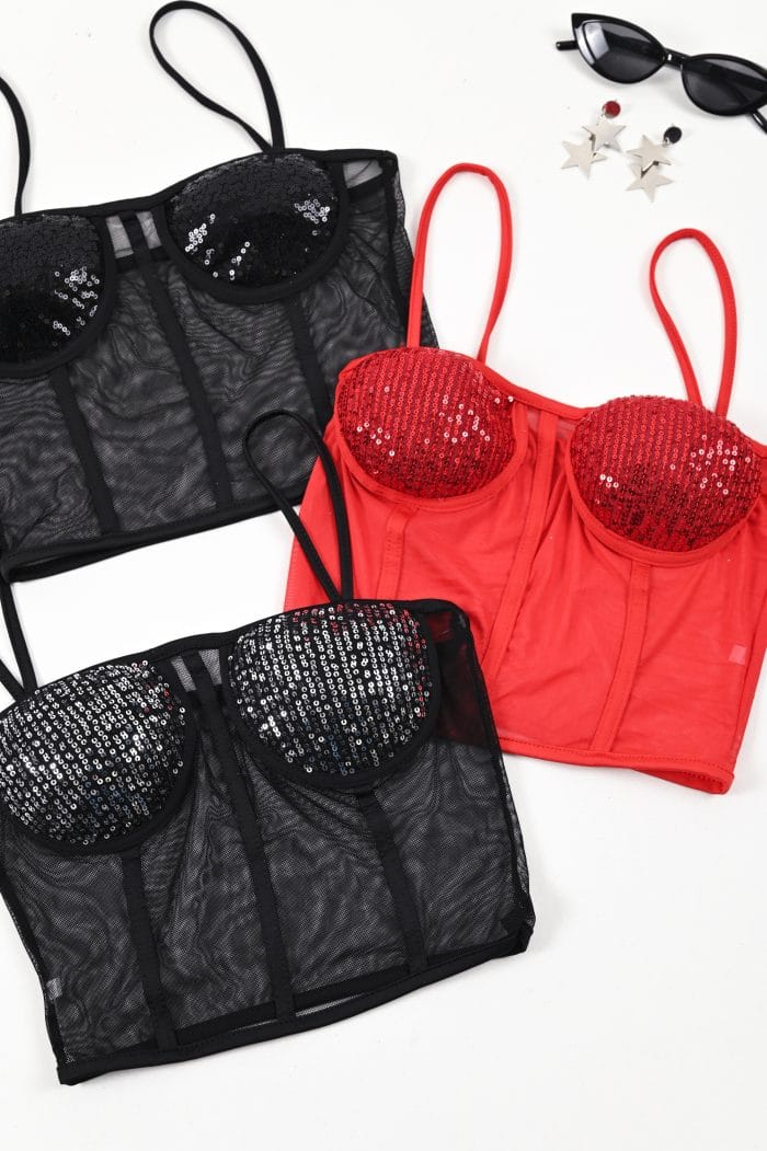 CORSET TUL LENTEJUELA - Imagen 2