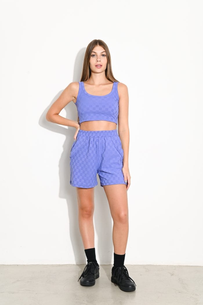 TOP MUSCULOSA TELA DEPORTIVA A CUADROS - Imagen 2