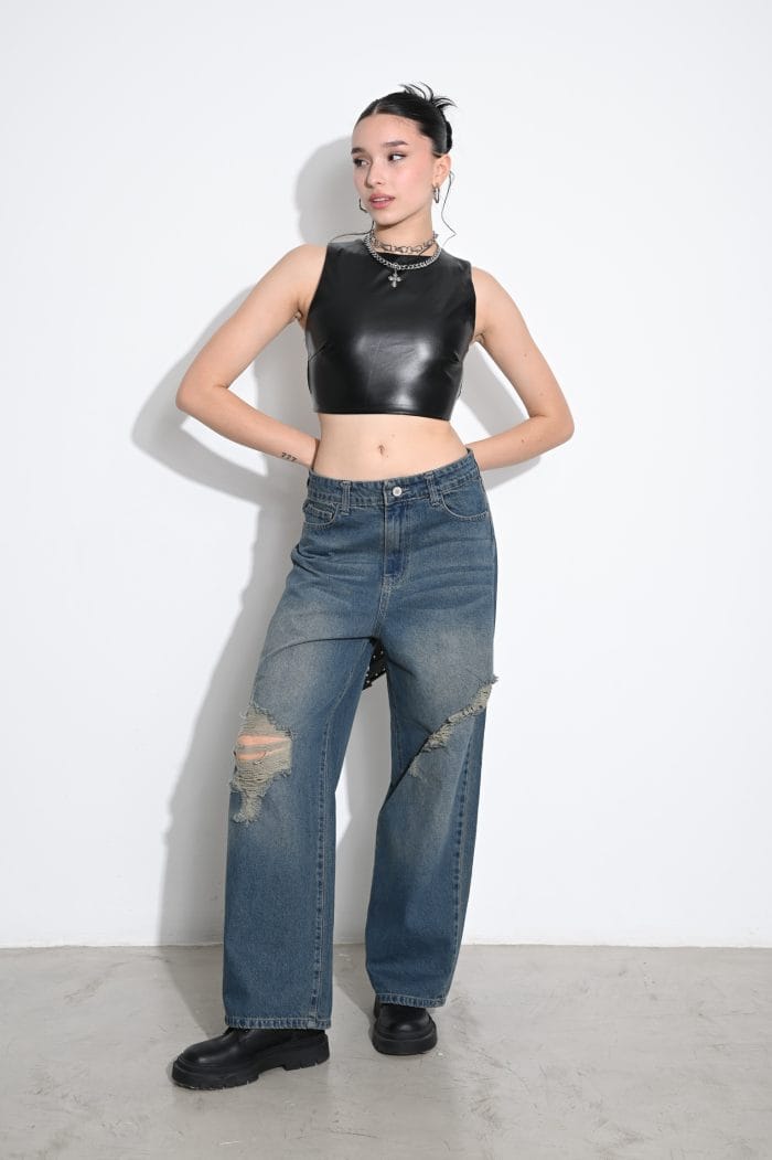 TOP CUERINA ESPALDA DESCUBIERTA - Imagen 6