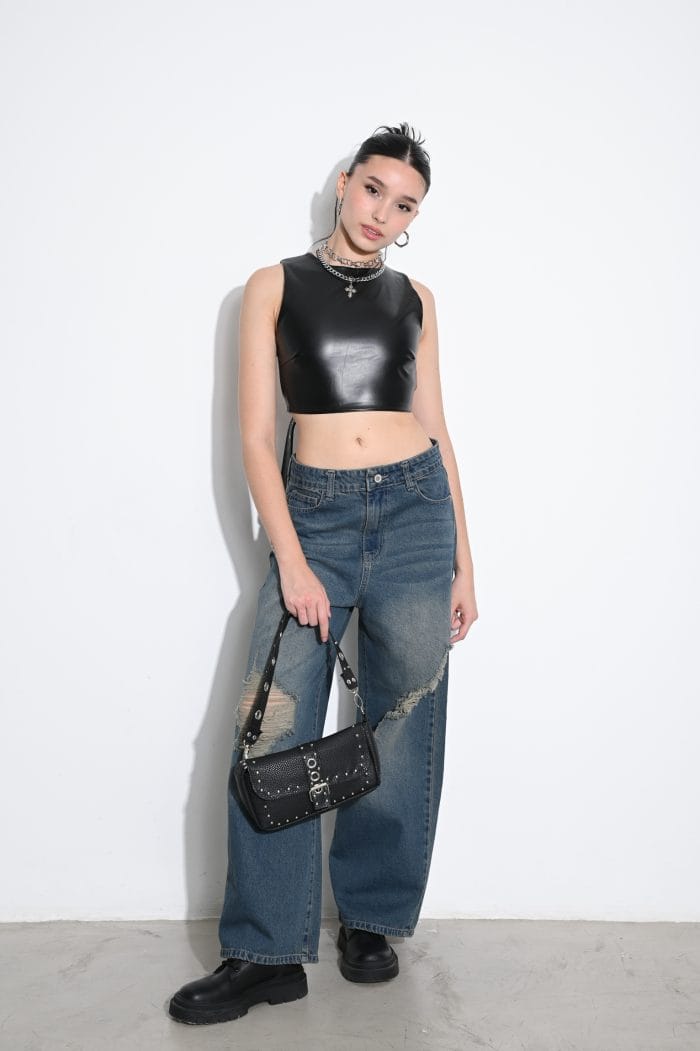 TOP CUERINA ESPALDA DESCUBIERTA - Imagen 3