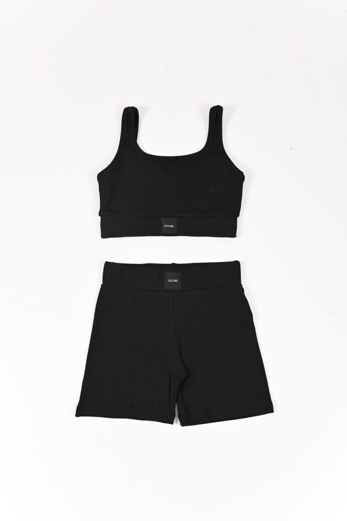 CONJUNTO TOP Y BIKER RIBB LISO - Imagen 1